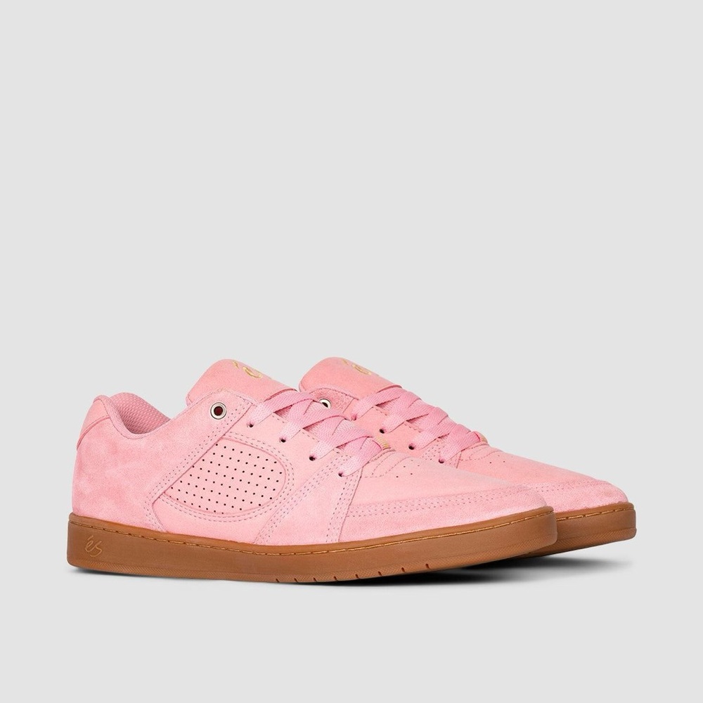 eS Accel slim Pink Suede Sneakers with Gum Sole